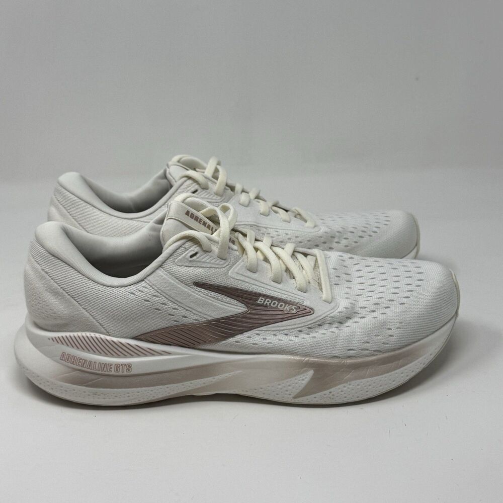 Brooks Adrenaline GTS 24 Shoes Womens 9.5 White Rose Gold Running Sneakers